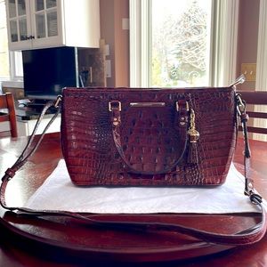 Brahmin crossbody with handles - pecan